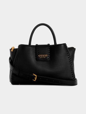 Women's Guess Black Libera Sml Girlfriend Satchel Bag