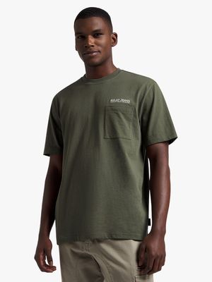 Men's Relay Jeans Boxy Emb Pocket Green T-Shirt