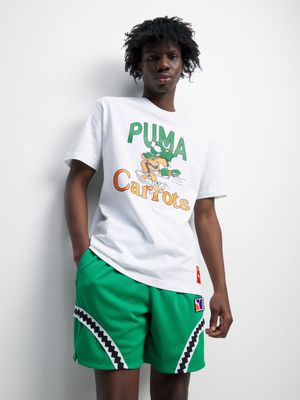 Puma Men's White Carrots Graphic Tee Cotton Shirt