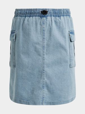 Jet Younger Girls Light Wash Denim Skirt