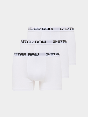 G-STAR WHITE CLASSIC TRUNKS 3-PACK