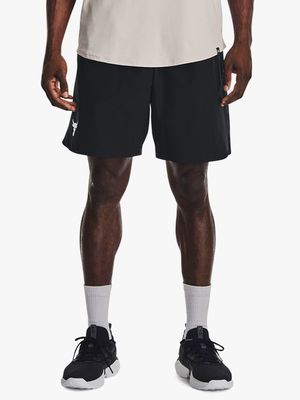 Mens Under Armour Project Rock Black Woven Shorts