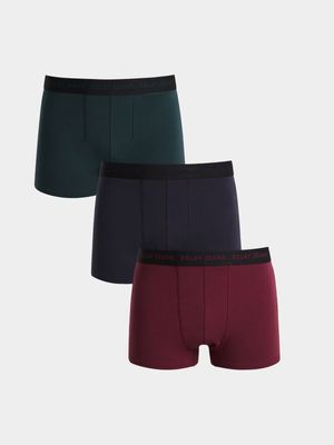 Relay Jeans 3 Pack Plain Multicolour Boxers