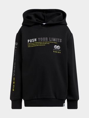 Boys TS Push Your Limits Graphic Black Hoodie