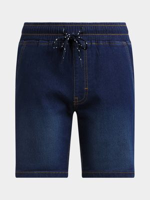 Younger  Boy's Dark Wash Pull-On Denim Shorts