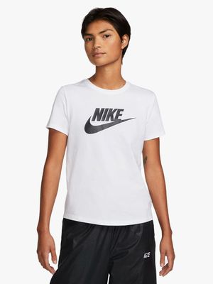 Women's Nike Sportswear Essential Icon Futura White Tee