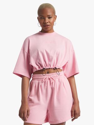 Redbat Classics Women's Pink Toggle Crop Top