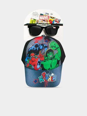 Boy's Character Group Black Marvel Peak Cap & Sunnies