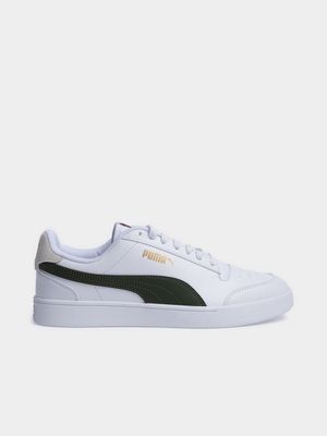 Mens Puma Shuffle White/Green Sneaker