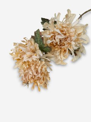 Faux 3 Flowers Chrysanthemum Stem Cream 82cm