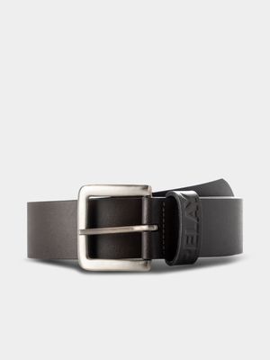 RJ Bonded Leather Buckle Belt Brown