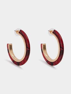 Women's Pink & Gold Hoop Earrings