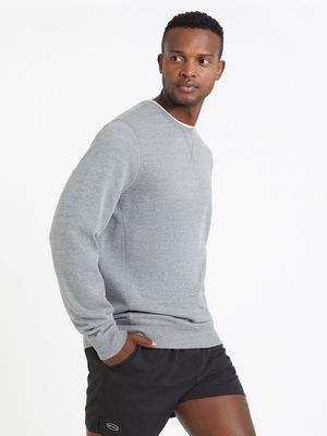 Mens TS Dynamic Fleece Grey Melange Crew Sweat