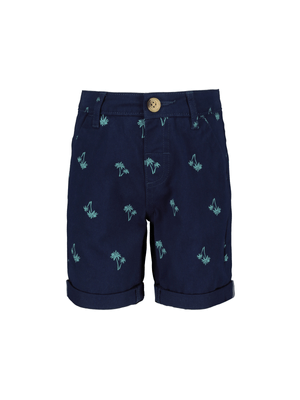 Older Boy's Navy Printed Chino Shorts