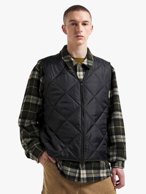 Men's Black Quilted Utility Vest