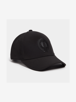 Men's Fabiani Delta Crest Black Peak Cap