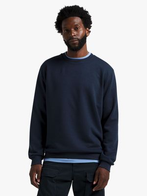 Men's Navy Textured Sweat Top