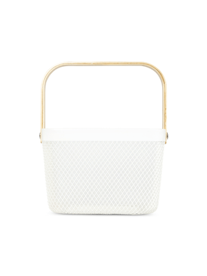 simply stored  mesh basket w/handle