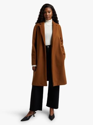 Women's Brown Melton Coat