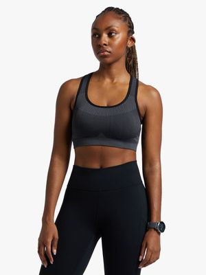 Womens TS Seamless Black Sports Bra