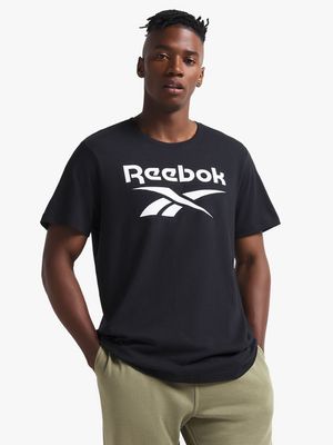 Mens Reebok Staked Logo Black Tee