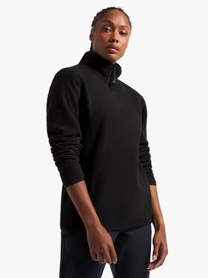 Women's TS 1/4 Zip Polar Fleece Black Sweat