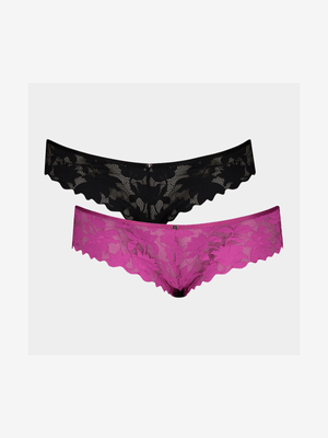 2 Pack Lace Brazillian Panties