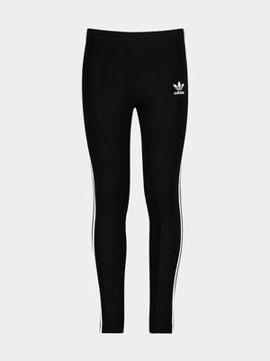 adidas Originals Youth 3 Stripes Black Leggings