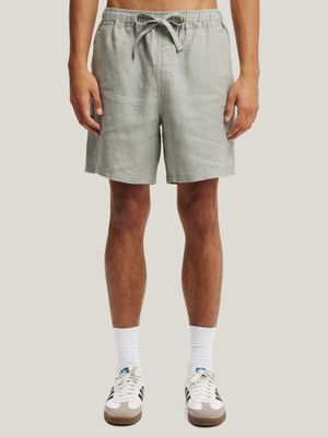 Men's Cotton On Green Linen Easy Shorts