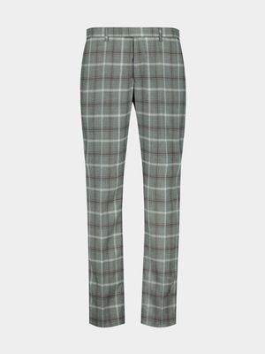 MKM Natural Slim Windowpane Check Trouser