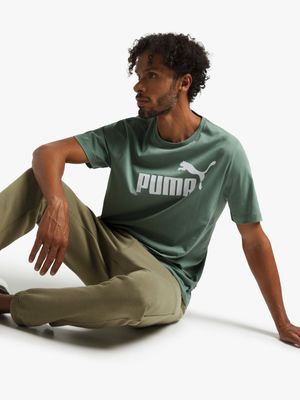 Mens Puma Essential Logo Green Tee