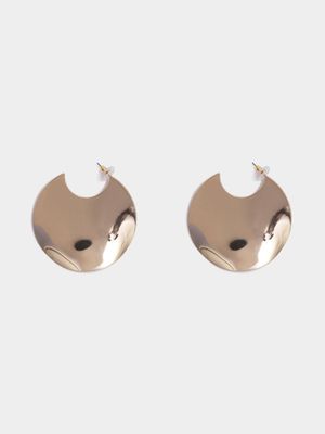 Large Flat Disc Drop Earrings