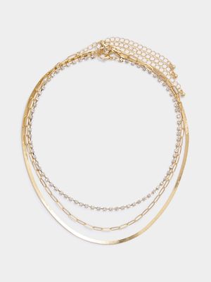 Triple Layer Fine Chain Necklace