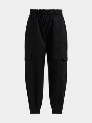 Younger Girl's Black Utility Pants