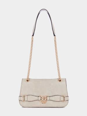 Women's Guess Beige Arlena Convertible Xbody Flap Bag