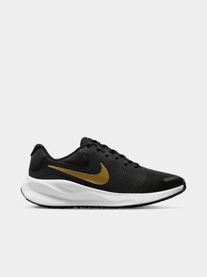 Womens Nike Revolution 7 Black/Metallic Gold Running Shoes