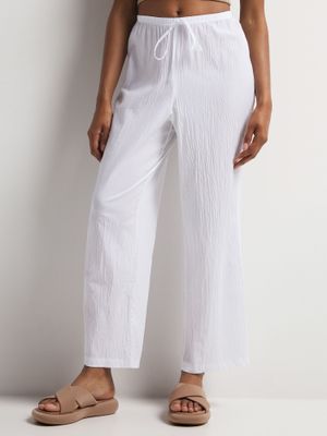 Cotton Crinkle Relaxed Pants