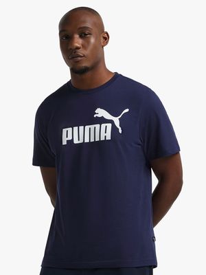 Mens Puma Essential Logo Navy/White Tee