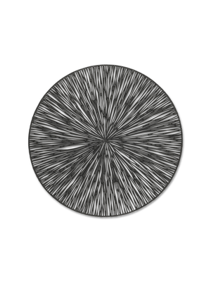 placemat pvc round soft black fireworks 38cm