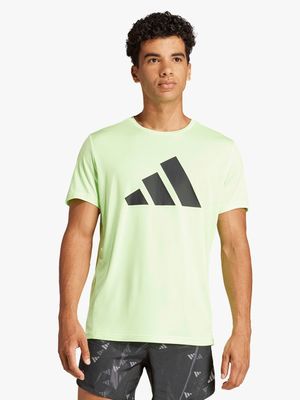 Mens adidas Run It Green/Black Tee