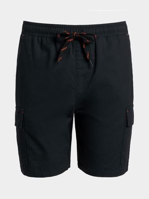 Younger Boy's Black Utility Pull On Shorts