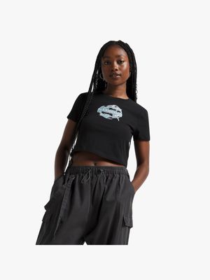 Puma Women's Black Baby T-Shirt