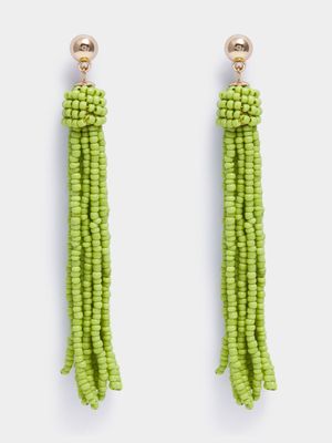 Sead Bead Tassel Drop Earrings