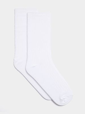 Jet Girls Two Pack White Tot Ankle Socks