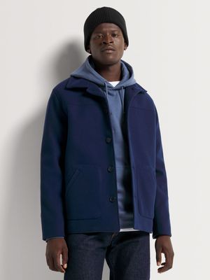 Men's Markham Smart Cropped Funnel Neck Navy Jacket