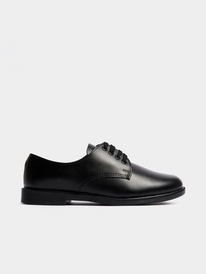 Jet Younger Boys Black Leather Genius School Shoes