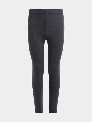 Jet Girls Grey Basic Cotton Blend Leggings