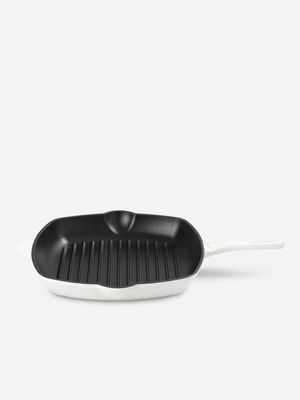 @home cast iron grill pan 26cm ivory