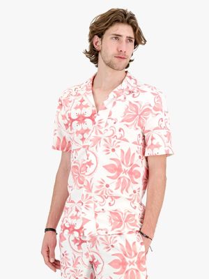 Men's Rosey & Vittori Red Printed Cotton Shirt