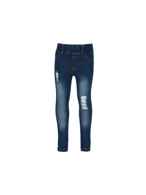 Older Girl's Dark Blue Rip & Repair Jeggings